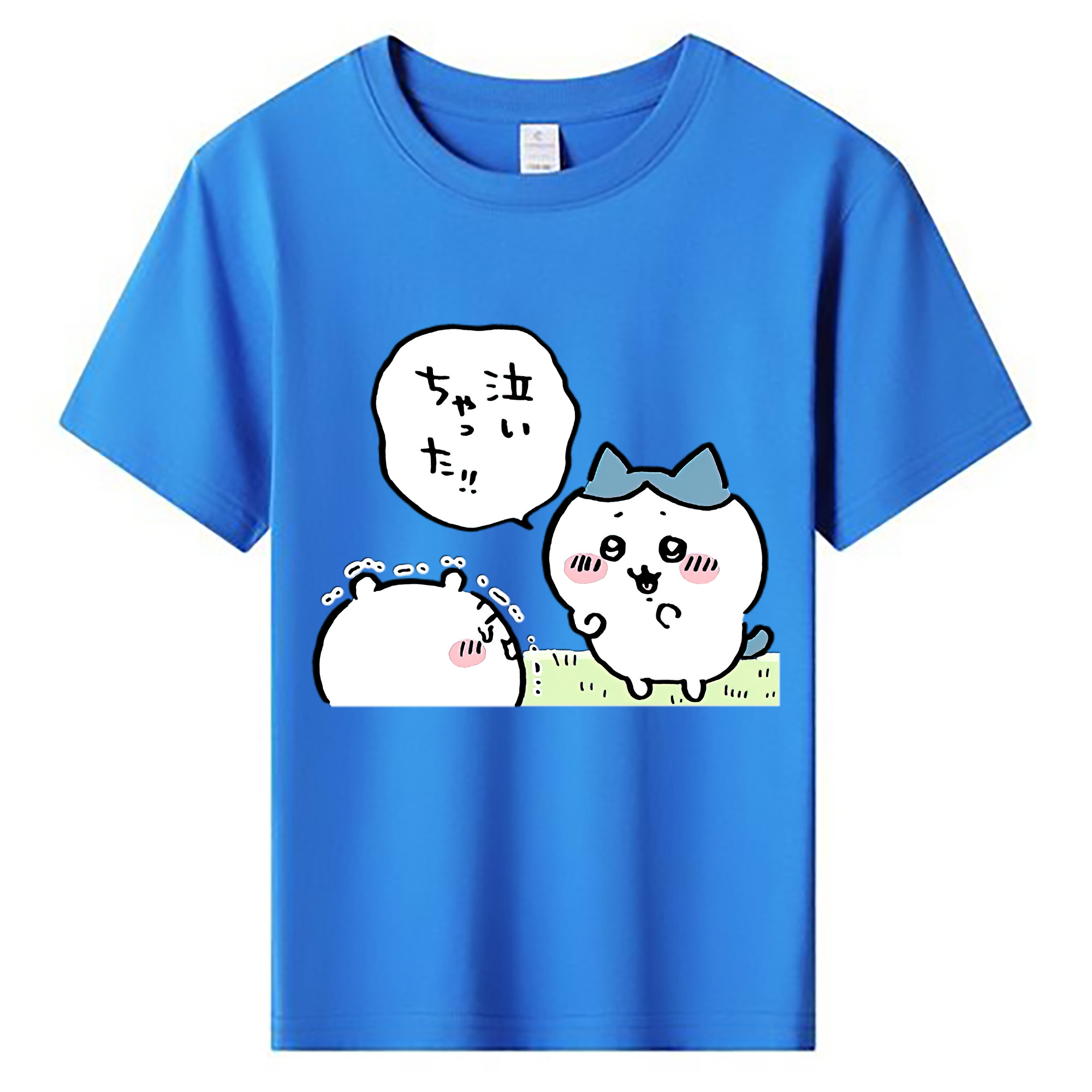 （画像用） ちいかわ ハチワレ Chii-kawa hachiware 綿100％キッズTシャツ（フロントプリント）